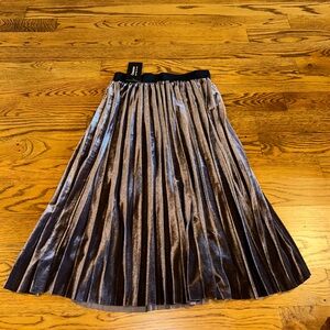 Purple Pleated Midi Skirt